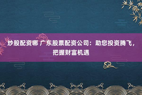 炒股配资哪 广东股票配资公司：助您投资腾飞，把握财富机遇
