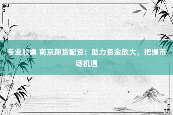 专业股票 南京期货配资：助力资金放大，把握市场机遇