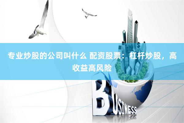 专业炒股的公司叫什么 配资股票：杠杆炒股，高收益高风险